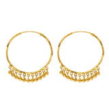 22K Yellow Gold Beaded Hoop Earrings | 
These chic 22K Indian gold earrings for women will add a stylish flare to any look. They can eas...