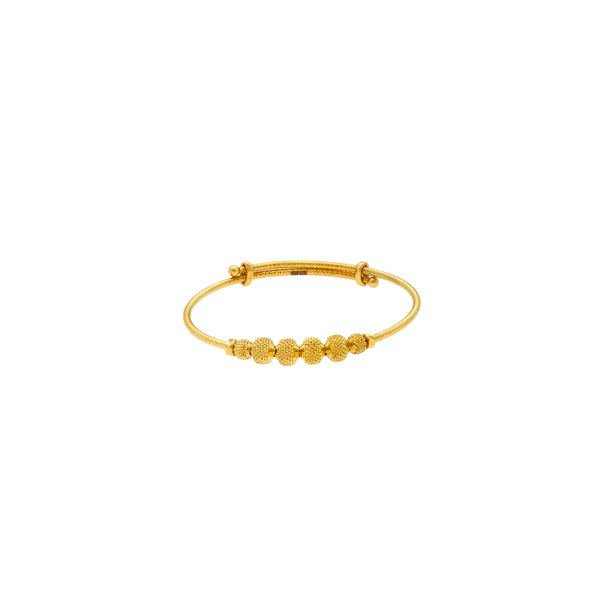 22K Gold Baby Bangles set of 2 W/ Gold Accented balls | 



22K Yellow Gold Bangle W/Four Laser Mark Accent Balls. This lovely 22K yellow gold bangle set...