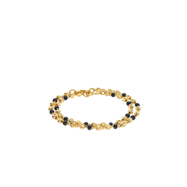22K Yellow Gold Baby Bracelets Set of 2 W/ Swirl-Gold Balls & Black Beads, 5.7 grams | 



Adorn your precious little one with special gifts of gold like this set of two 22K yellow gol...