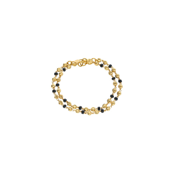 22K Yellow Gold Baby Bracelets Set of 2 W/ Swirl-Gold Balls & Black Beads, 5.7 grams | 



Adorn your precious little one with special gifts of gold like this set of two 22K yellow gol...