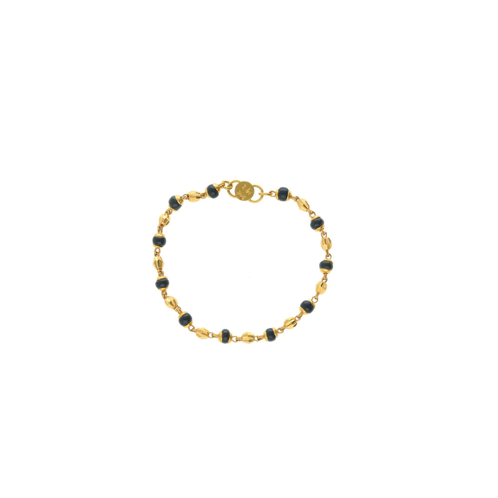 An image showing the details of the 22K gold bracelet for children from Virani Jewelers. | Show your little one how much you care with a gorgeous 22K gold bracelet from Virani Jewelers!

C...