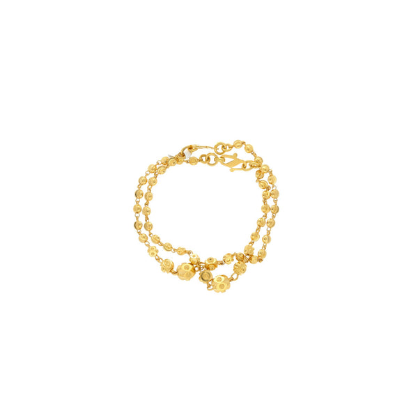 An image of the 22K gold bracelet with varying sized gold balls from Virani Jewelers. | Give your little one a gift they’re sure to remember with this gorgeous set of beaded baby bracel...