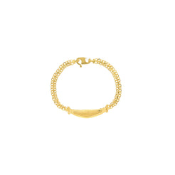 22K Yellow Gold Kid’s Link Peace Fashionable Baby Bracelet, 4.6 grams