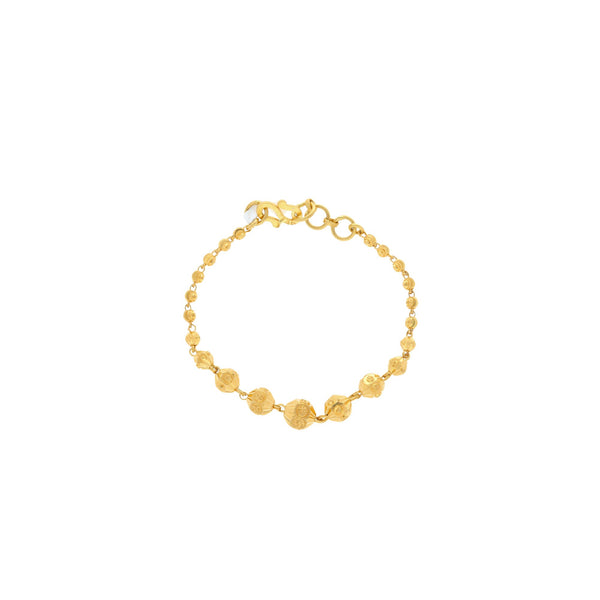 An image of the Virani Jewelers elegant 22K gold bracelet wtih beads that gradually increase in size.  | Help your child look their very best with a beautiful 22K gold bracelet from Virani Jewelers!

Fe...