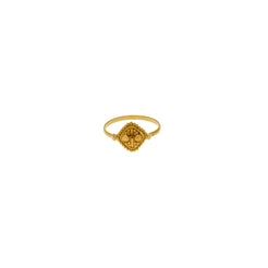 22K Yellow Gold Baby Ring W/ Gold Ball Rhombus Design