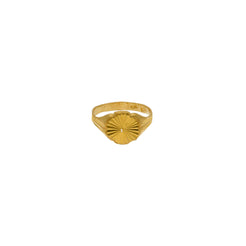 22K Yellow Gold Round Ribbed Baby Ring, 2.1 Grams