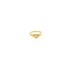 22K Multi Tone Gold Heart Baby Ring