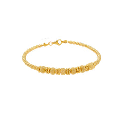 22K Yellow Gold Beaded Princess Bangle