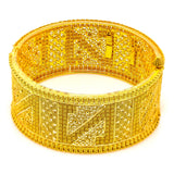 22K Yellow Gold Bangle W/ Intricate Design & 'N' Accents |  22K Yellow Gold Bangle W/ Intricate Design & 'N' Accents for women. This radiant 22K yellow ...