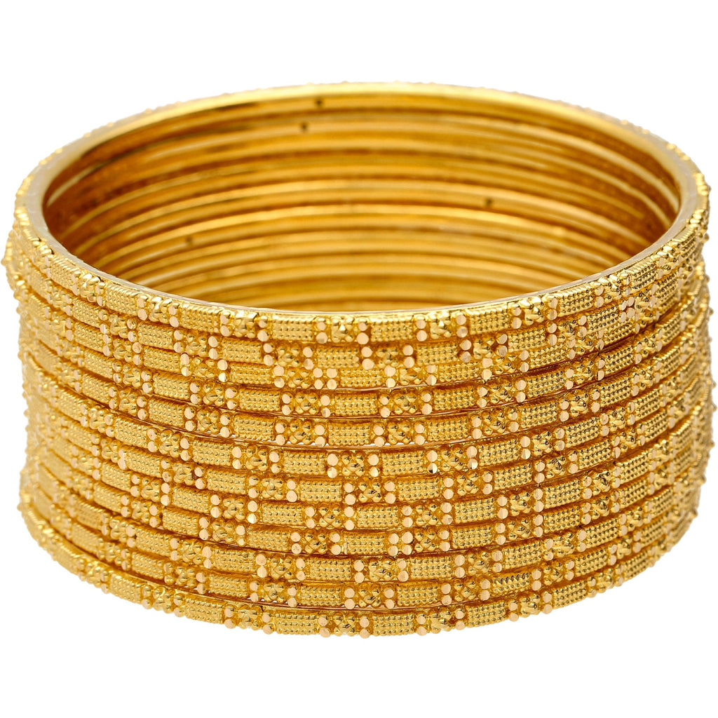 22K Gold Thin Indian Gold Bangle Set of 12 | 
These stunning Indian gold bangles from Virani Jewelers are the perfect addition to your wardrob...