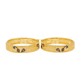 22K Yellow Gold & Enamel Divya Peacock Bangle Set Of 2 | Bring life to any look with the 22K Gold & Enamel Divya Peacock Bangles from Virani Jewelers....