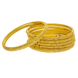 22K Yellow Gold Domed Bangles Set of 6 W/ Gold Strips & Gold Ball Filling | 


Layer on the luxury with this beautiful set of six 22K yellow gold domed bangles from Virani J...