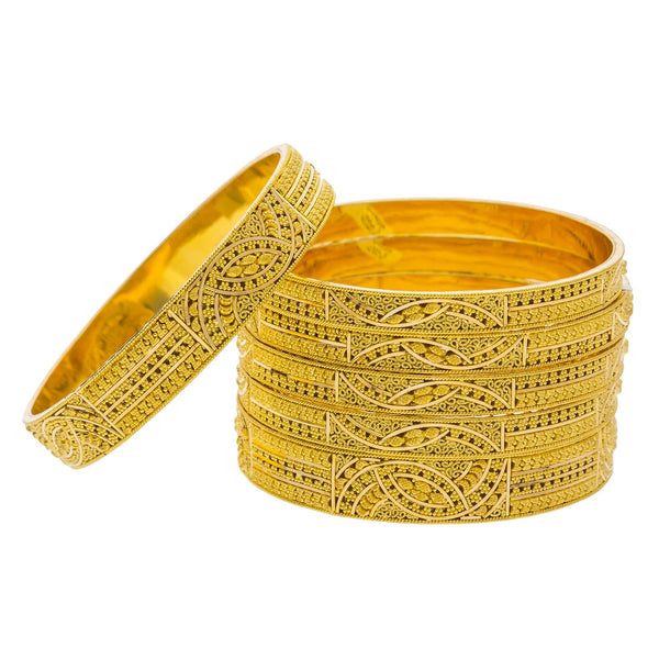 22K Yellow Gold Wide Bangles Set of 6 W/ Abstract Textured Gold Design | 


Elegance and luxury come in many forms of fine gold designs such as this unique set of six 22K...