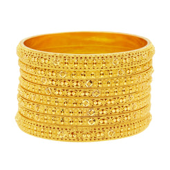 22K Yellow Gold Bangles Set of Eight, 102.4 Grams