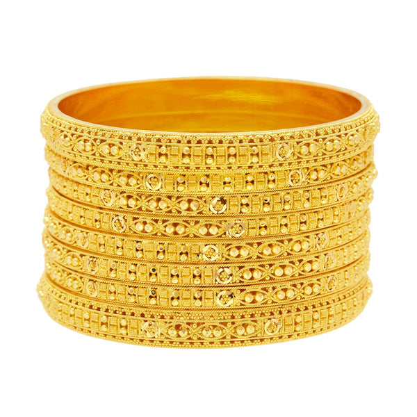 22K Yellow Gold Bangles Set of Eight, 102.4 Grams | 


Enjoy the instant touches of luxury from this set of eight 22K yellow gold bangles from Virani...