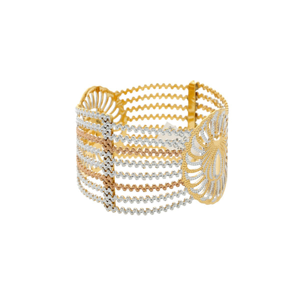 22K Multitone Innovative Cuff Bangles Set of Two, 72.6 grams | 


Crafted with care and love for the present-day woman, this pair of 22K yellow-gold bangles wil...