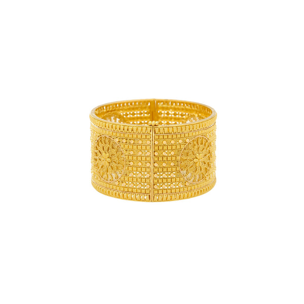 22K Yellow Gold Rising Sun Cuff Bangle | 
Nothing says luxury like the 22K Yellow Gold Lovers Cuff Bangle Set Of 2 from Virani Jewelers. T...