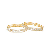 22K Yellow & White Gold Aspen Bangles | 
The 22K Yellow & White Gold Aspen Bangles from Virani Jewelers will make any woman who wear ...