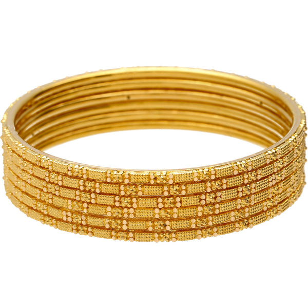 22K Gold Thin Indian Gold Bangle Set of 6 | 
These simple Indian gold bangles from Virani Jewelers are the perfect addition to your wardrobe....