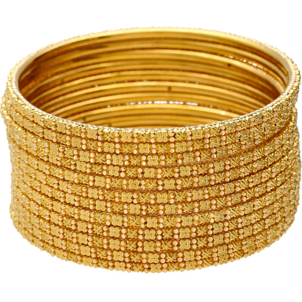 22K Gold Thin Beaded Filigree Bangle Set of 12 | 
These timeless Indian gold bangles are everything your jewelery collection is missing! They're t...