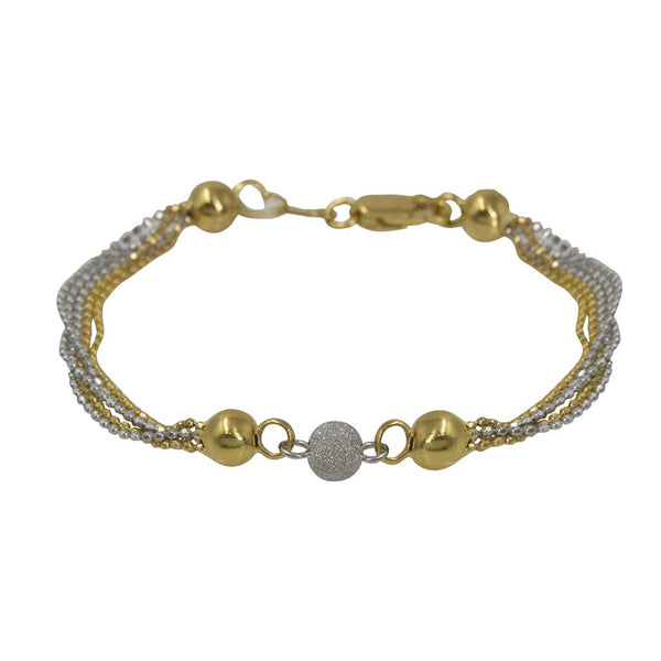 22K Multi Tone Gold Bracelet W/ Multi Beaded Strands & Gold Ball Accents | Explore movement along with style in this lovely 22K multi tone gold women’s bracelet from Virani...