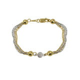 22K Multi Tone Gold Bracelet W/ Multi Beaded Strands & Gold Ball Accents | Explore movement along with style in this lovely 22K multi tone gold women’s bracelet from Virani...