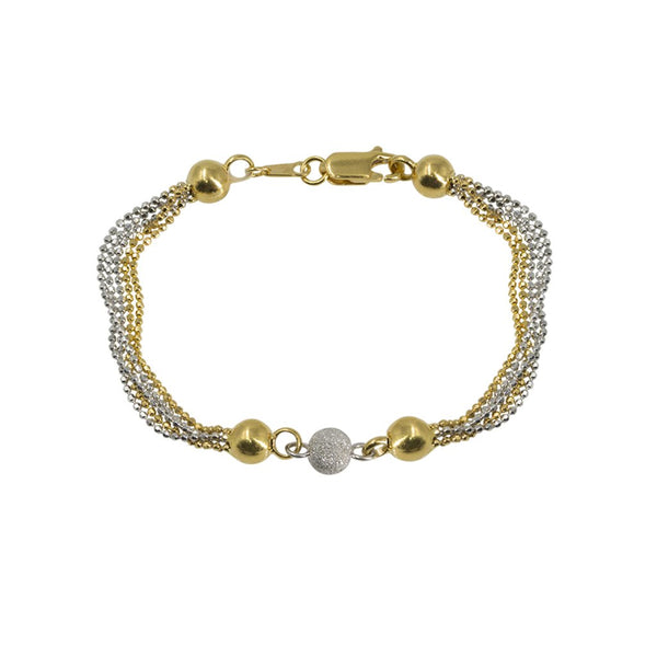 22K Multi Tone Gold Bracelet W/ Multi Beaded Strands & Gold Ball Accents | Explore movement along with style in this lovely 22K multi tone gold women’s bracelet from Virani...