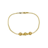 22K Yellow Gold Bracelet W/ Wrapped Glass Blast Accent Gold Balls | Make minimal luxury an essential part of your style with this radiant 22K yellow gold women’s bra...