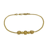 22K Yellow Gold Bracelet W/ Wrapped Glass Blast Accent Gold Balls | Make minimal luxury an essential part of your style with this radiant 22K yellow gold women’s bra...