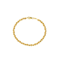 22K Yellow Gold Alternating pattern Link peace Bracelet, 9.1 grams