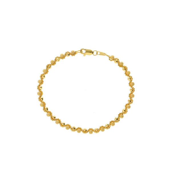 22K Yellow Gold Alternating pattern Link peace Bracelet, 9.1 grams | 


A perfect bend of class and style and the solitary design which add the enigmatic charm to thi...