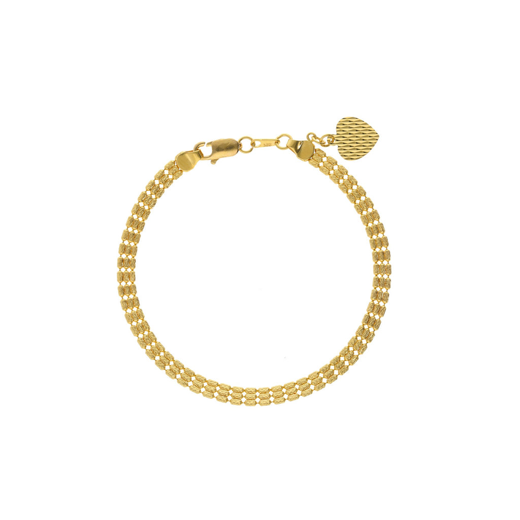 22K Yellow Gold Gorgeous Link Peace Bracelet W/ Flat Beaded Chain, 8.5 grams | 


Planning on buying your first gold jewellery? This 22K yellow gold bracelet is a wonderful cho...