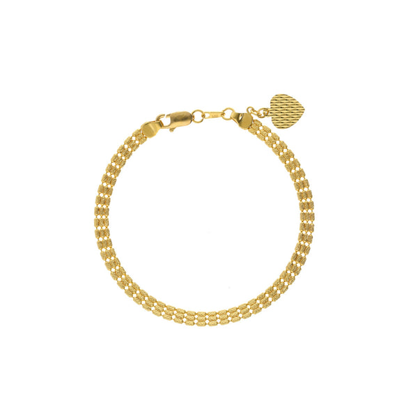 22K Yellow Gold Gorgeous Link Peace Bracelet W/ Flat Beaded Chain, 8.5 grams | 


Planning on buying your first gold jewellery? This 22K yellow gold bracelet is a wonderful cho...