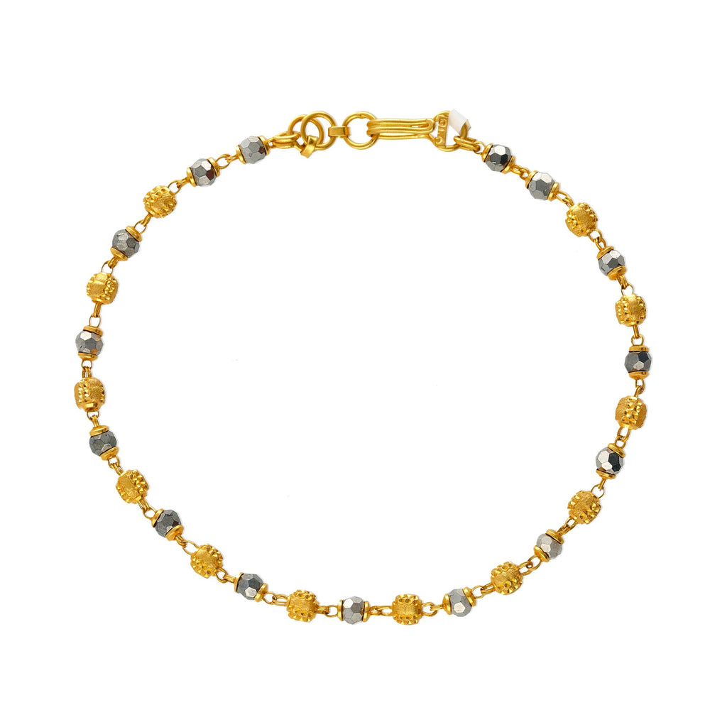 22K Yellow Gold & Black Bead Bracelet | 
The 22K Yellow Gold & Black Bead Bracelet from Virani Jewelers will surely add an air of sop...