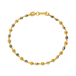 22K Yellow Gold & Black Bead Bracelet