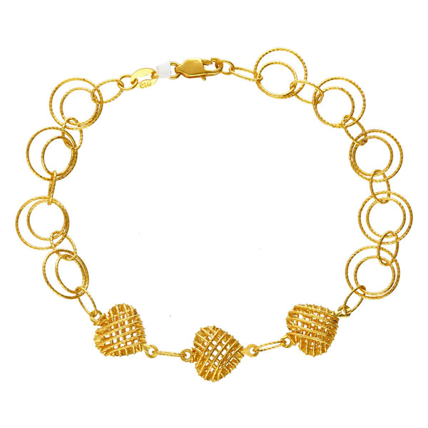 22K Yellow Gold Love Links Bracelet | 
The 22K Yellow Gold Love Links Bracelet just what your wrist needs to shine with everyday looks ...