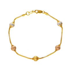 22K Multi-Tone Gold Alisha Beaded Bracelet