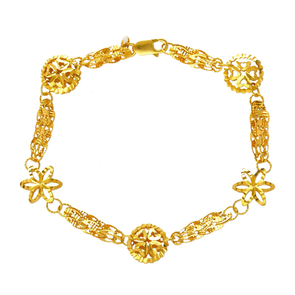 22K Yellow Gold Kashvi Bracelet | 
The 22K Yellow Gold Kashvi Bracelet from Virani jewelers will add a layer of shine to your look....