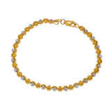 22K Multi Tone Gold Adjustable Bracelet W/ Double Beaded Strand | Create bold accents with radiant blends of gold colors and unique jewelry designs such as this 22...