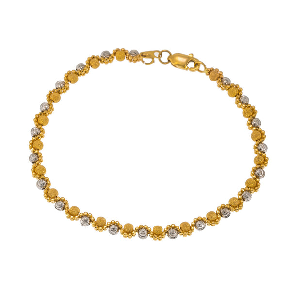 22K Multi Tone Gold Adjustable Bracelet W/ Double Beaded Strand | Create bold accents with radiant blends of gold colors and unique jewelry designs such as this 22...