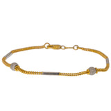 22K Multi Tone Gold Adjustable Bracelet W/ Pipe, Ball & Clustered Beads | Create bold accents with radiant blends of gold colors and unique jewelry designs such as this 22...