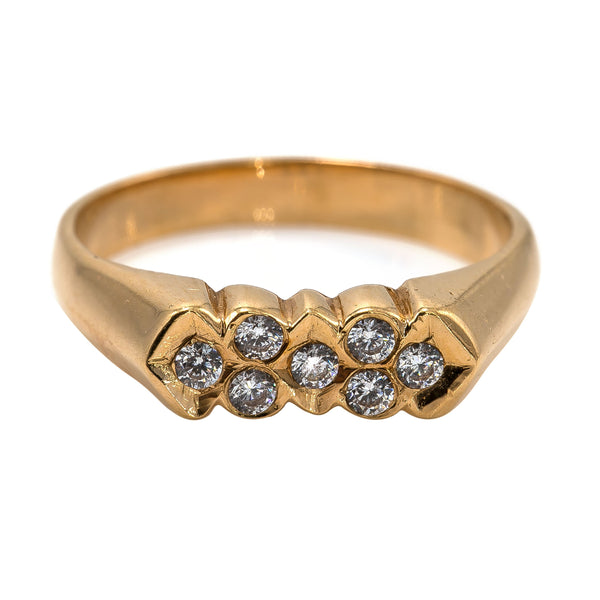 22K Yellow Gold Ring W/ Abstract Bezel Set CZ Gem Design | 22K Yellow Gold Ring W/ Abstract Bezel Set CZ Gem Design for women. This elegant yellow gold ring...