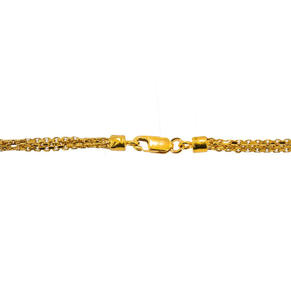 22K Yellow Gold Multi Cable Link Chain | Add a flash of stunning 22 karat gold to any outfit with this stunning multi-cable link chain fro...