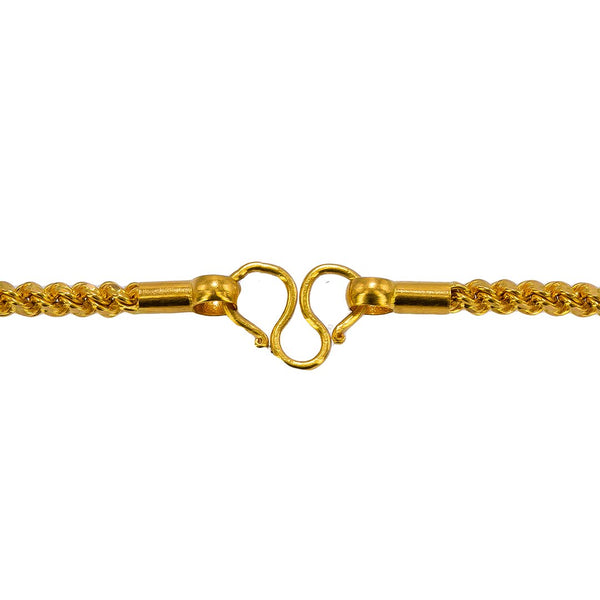 22K Yellow Gold Rope Chain, 20.1 gm | Up your style with the best in 22 karat jewelry by ordering this beautiful yellow gold rope chain...