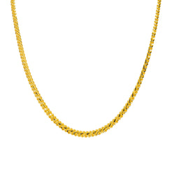 An image of the flat wheat link 22K gold rope chain from Virani Jewelers.