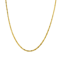 An image of the Virani 22K gold chain with capsule and ball beads.