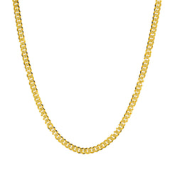 22K Yellow Gold Cuban Link Chain W/ Hammered Details, 20 Inches