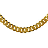 22K Yellow Gold Cuban Link Chain W/ Hammered Details, 20 Inches | Make a masculine chic statement with bold and daring pieces such as this 22K yellow gold Cuban li...