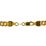 22K Yellow Gold Cuban Link Chain W/ Hammered Details, 20 Inches | Make a masculine chic statement with bold and daring pieces such as this 22K yellow gold Cuban li...