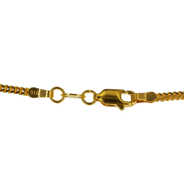 22K Yellow Gold Long Chain W/ Wheat Link Chain, 22 Inches | Layer your chains for a modern look to enhance your attire with this 22K yellow gold long wheat l...